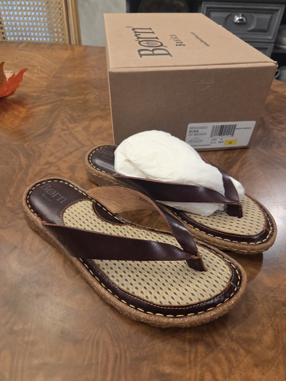 Born Women’s Dark Brown Leather Thong Sandals